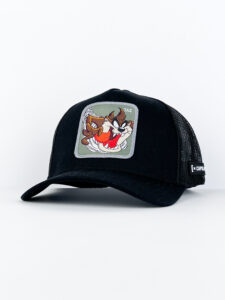 CAPSLAB Cappellino Looney Tunes nero con retina e patch verde TAZ2