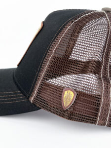 CAPSLAB Cappellino Marvel nero con retina marrone e patch beige GROOT3