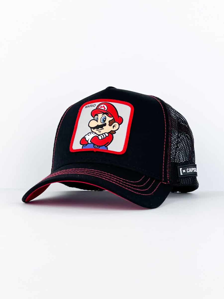 CAPSLAB Cappellino Nintendo nero con patch grigia MARIO