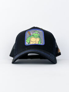 CAPSLAB Cappellino Tartarughe Ninja nero con patch grigia DONNIE1
