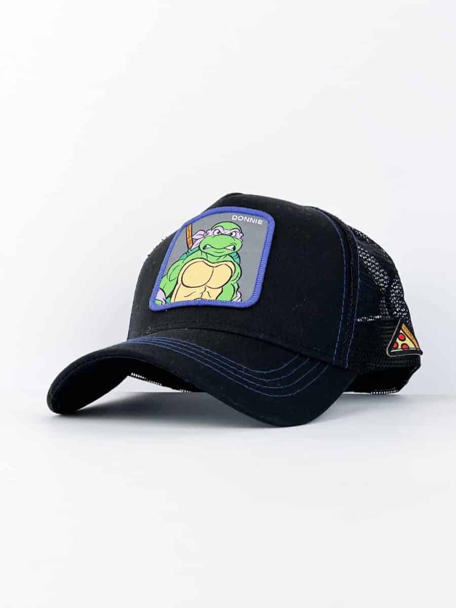 CAPSLAB Cappellino Tartarughe Ninja nero con patch grigia DONNIE