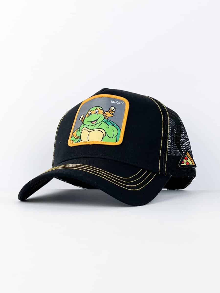 CAPSLAB Cappellino Tartarughe Ninja nero con patch grigia MIKEY