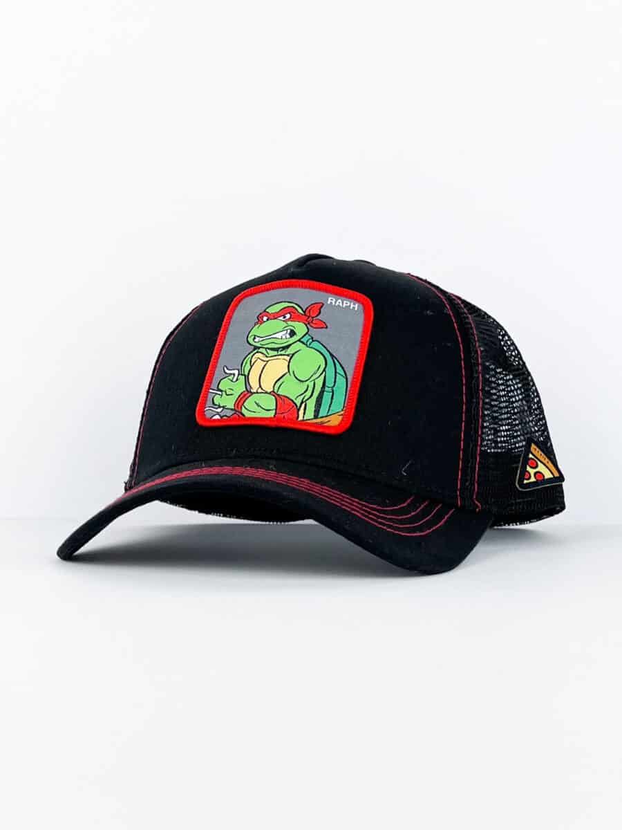 CAPSLAB Cappellino Tartarughe Ninja nero con patch grigia RAPH