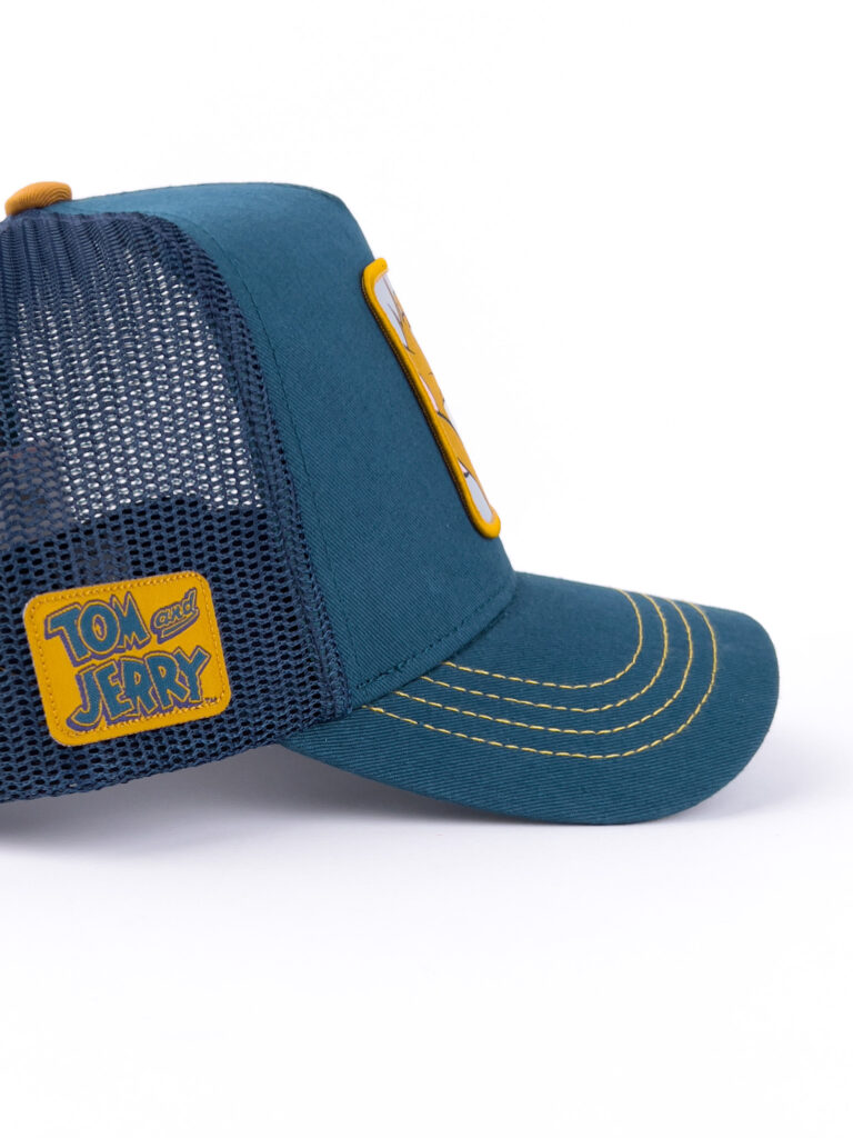 CAPSLAB Cappellino verde smeraldo Walt Disney con stampa patch grigia Tom Jerry JERRY332 CAPSLAB CAPSLAB Cappellino verde smeraldo Walt Disney con stampa patch grigia Tom & Jerry JERRY