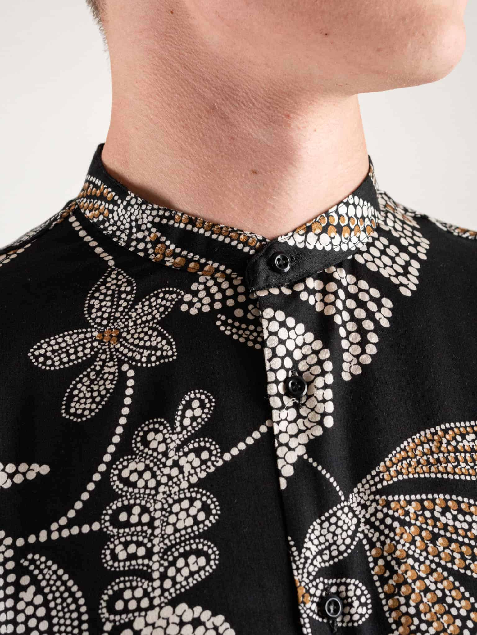 Camicia coreana nera shop