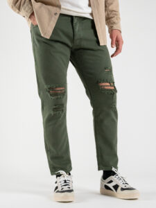 ESTASI Jeans con rotture alle ginocchia KLOPP verde (1)