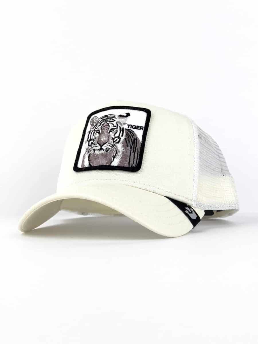 GOORIN BROS Cappellino bianco con patch bianca stampa tigre TIGER 1 Bianco