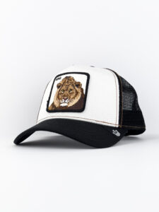 GOORIN BROS Cappellino bianco con patch in pelle bianca stampa leone KING Bianco1