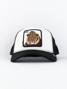 GOORIN BROS Cappellino bianco con patch in pelle bianca stampa leone KING Bianco2