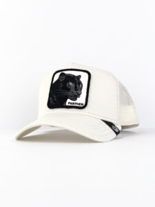 GOORIN BROS Cappellino bianco con patch in pelle bianca stampa leone KING Bianco3