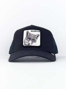GOORIN BROS Cappellino blu con patch bianca stampa Volpe SILVER FOX2