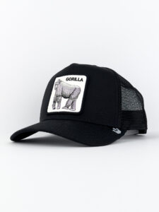 GOORIN BROS Cappellino nero con patch bianca stampa CP GORILLA Nero1