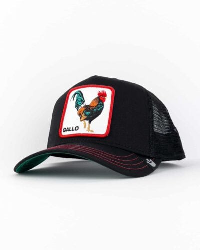 GOORIN BROS Cappellino nero con patch bianca stampa GALLO1 Nuovi Arrivi