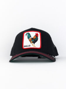 GOORIN BROS Cappellino nero con patch bianca stampa GALLO2