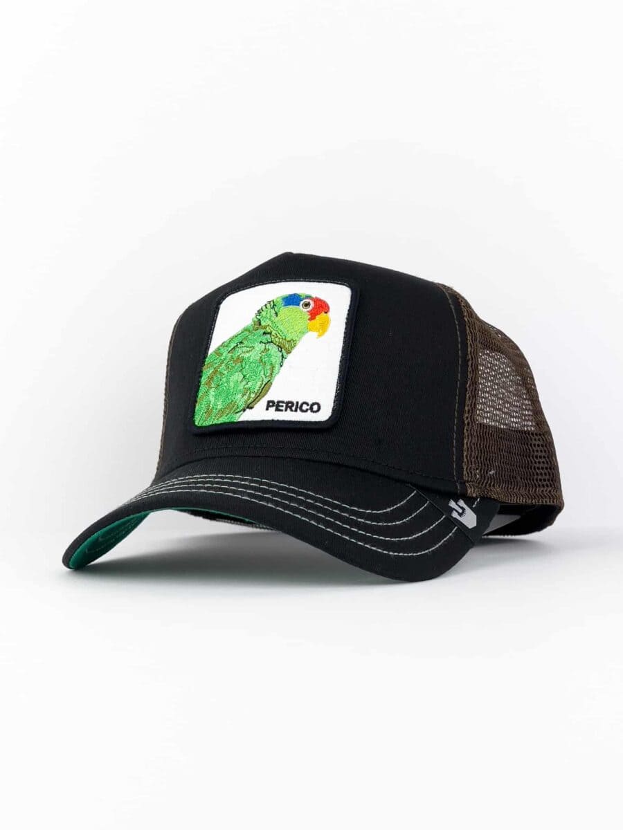 GOORIN BROS Cappellino nero con patch bianca stampa Pappagallo PERICO Nero