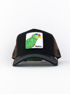 GOORIN BROS Cappellino nero con patch bianca stampa Pappagallo PERICO Nero2