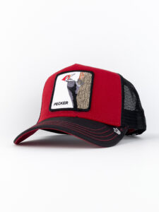 GOORIN BROS Cappellino rosso con patch bianca stampa Picchio PECKER Rosso1