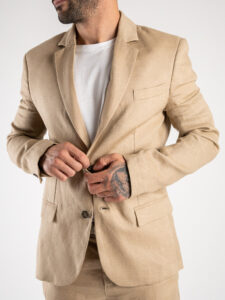 IMPERIAL Giacca da abito in lino JZ3BDVH Beige (2)