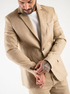 IMPERIAL Giacca da abito in lino JZ3BDVH Beige (4)