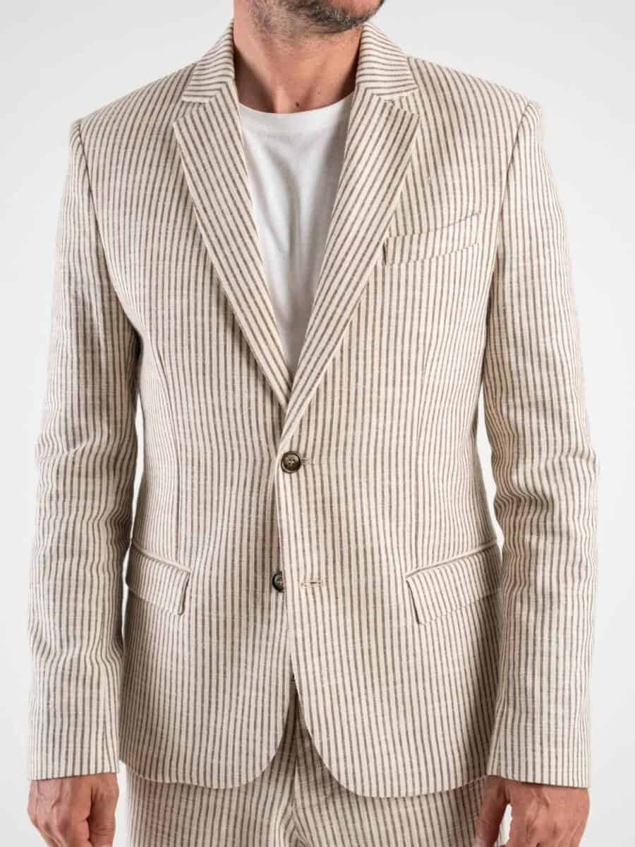 IMPERIAL Giacca leggera rigata JZ1EDDW Ecru/marrone