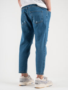 Jeans con rotture e coulisse CR2228 Blu (1)