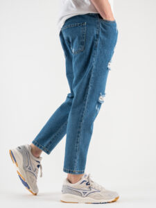 Jeans con rotture e coulisse CR2228 Blu (6)