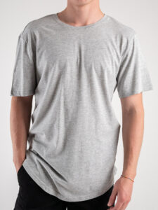 ONLY&SONS T-shirt in cotone con fondo stondato MATT 22002973 Light Grey Melange (3)