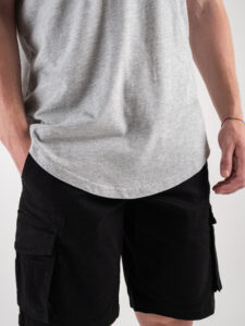ONLY&SONS T-shirt in cotone con fondo stondato MATT 22002973 Light Grey Melange (4)
