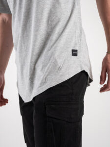 ONLY&SONS T-shirt in cotone con fondo stondato MATT 22002973 Light Grey Melange (5)