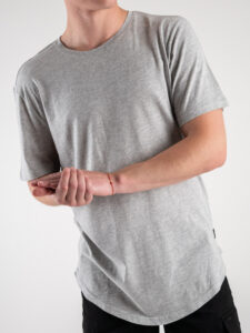 ONLY&SONS T-shirt in cotone con fondo stondato MATT 22002973 Light Grey Melange (6)