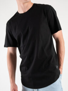 ONLY&SONS T-shirt in cotone con fondo stondato MATT 22002973 Nera (1)