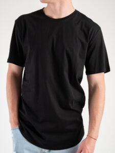 ONLY&SONS T-shirt in cotone con fondo stondato MATT 22002973 Nera (6)
