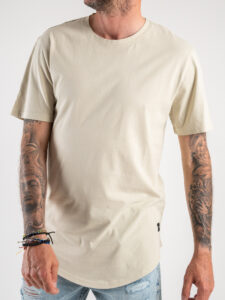 ONLY&SONS T-shirt in cotone con fondo stondato MATT 22002973 Pelican (3)