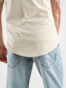 ONLY&SONS T-shirt in cotone con fondo stondato MATT 22002973 Pelican (5)