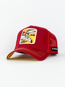 CAPSLAB Cappellino con patch stampa looney tunes COYOTE bordeaux1