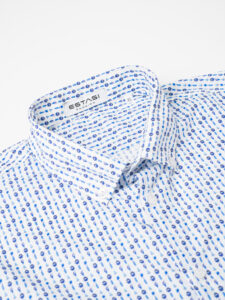 ESTASI Camicia in cotone con colletto e stampa gelati blu COSTA REI Bianca1