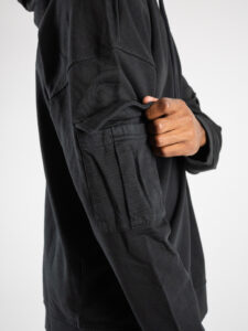 ONLY&SONS Felpa garzata con cappuccio e tasca sulla manica KOLTON 22021745 Black (4)