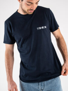 BERNA T-shirt basica con logo fronteretro e fondo curvo 223123 Blu (10)