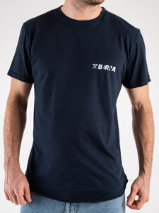 BERNA T-shirt basica con logo fronteretro e fondo curvo 223123 Blu (11)