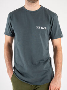 BERNA T-shirt basica con logo fronteretro e fondo curvo 223123 Piombo (2)