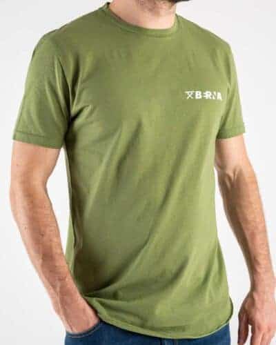 BERNA T shirt basica con logo fronteretro e fondo curvo 223123 Verde 2 BERNA BERNA T-shirt basica con logo fronte/retro e fondo curvo 223123 Verde