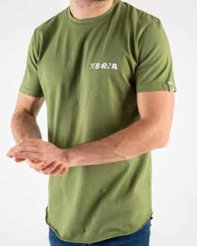 BERNA T shirt basica con logo fronteretro e fondo curvo 223123 Verde 3 BERNA BERNA T-shirt basica con logo fronte/retro e fondo curvo 223123 Verde