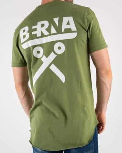 BERNA T shirt basica con logo fronteretro e fondo curvo 223123 Verde 5 BERNA BERNA T-shirt basica con logo fronte/retro e fondo curvo 223123 Verde