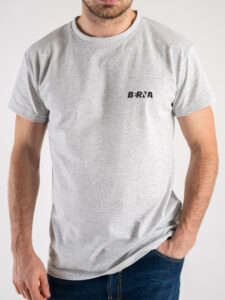 BERNA T-shirt basica con stampa logo sul cuore 223085 Grigio melange (1)