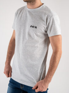 BERNA T-shirt basica con stampa logo sul cuore 223085 Grigio melange (3)