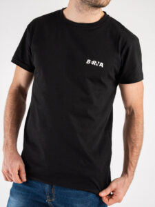 BERNA T-shirt basica con stampa logo sul cuore 223085 Nero (2)
