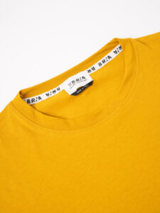 BERNA T-shirt basica con stampa logo sul cuore 223085 Senape (1)