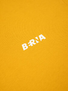 BERNA T-shirt basica con stampa logo sul cuore 223085 Senape (2)