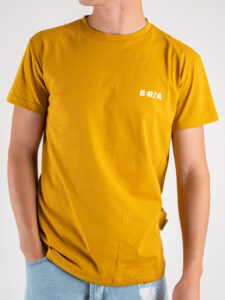 BERNA T-shirt basica con stampa logo sul cuore 223085 Senape (3)