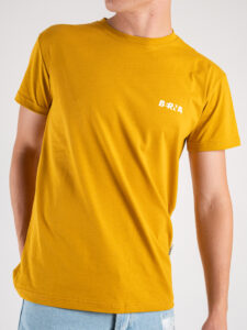 BERNA T-shirt basica con stampa logo sul cuore 223085 Senape (6)
